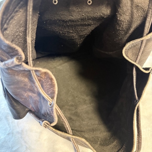 Vintage Brown Leather Backpack Rucksack Distressed Soft Leather Travel Bag main image 11